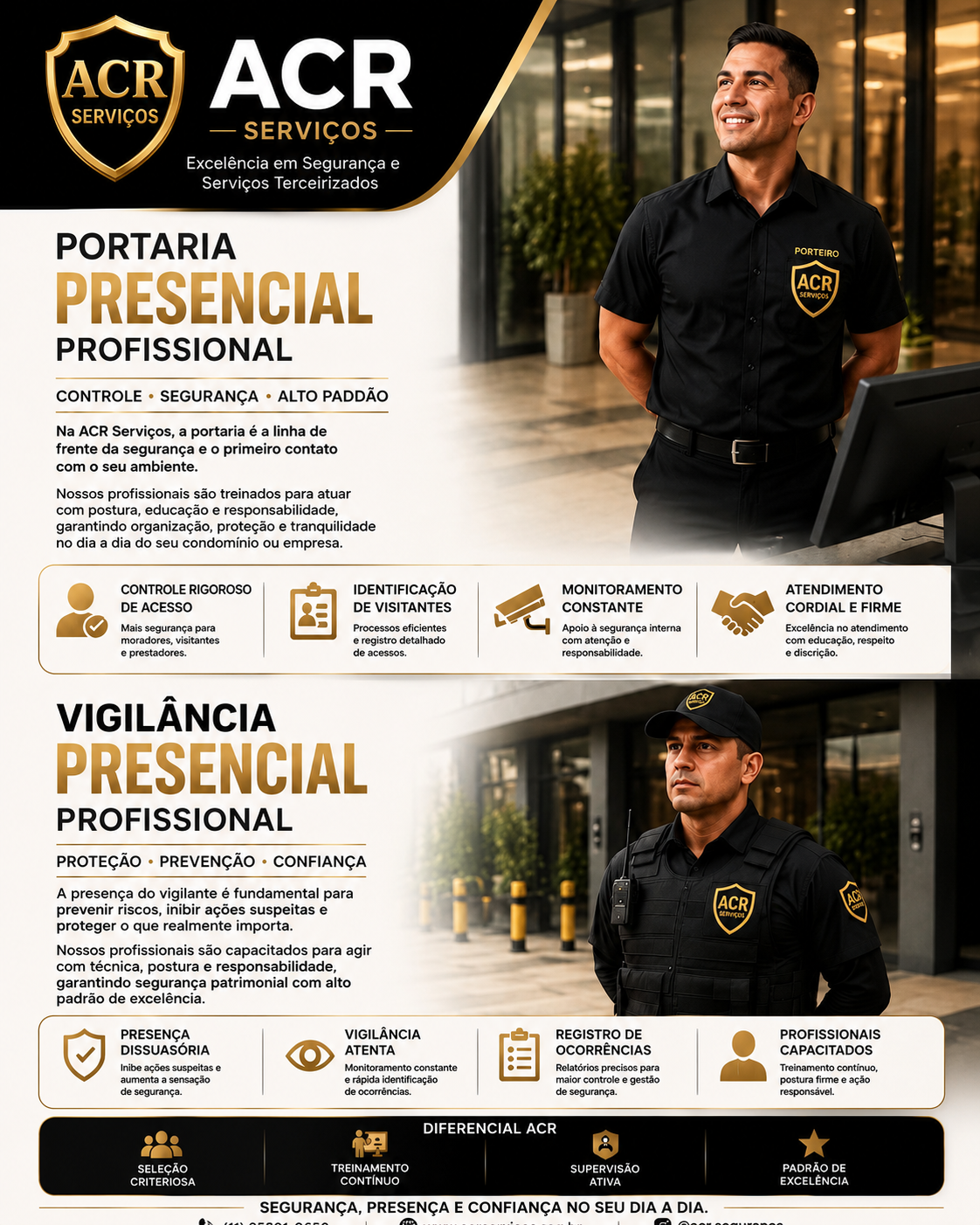 Portaria presencial profissional da ACR Serviços em São Paulo