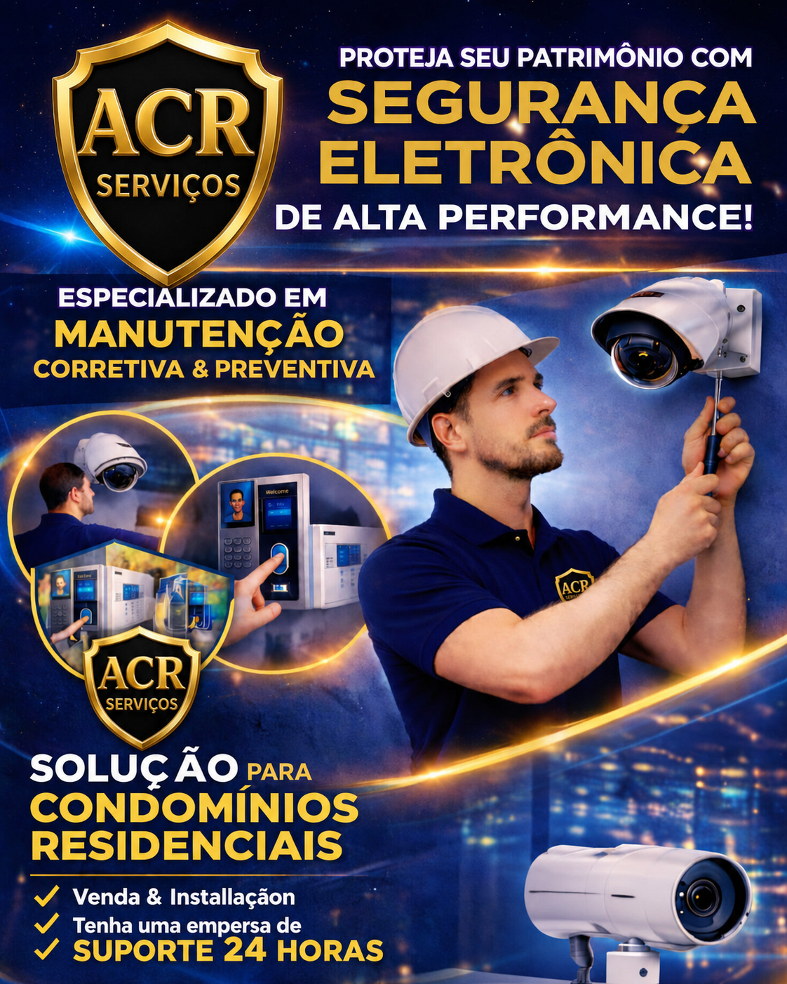 Segurança eletrônica para condomínios da ACR Serviços em São Paulo
