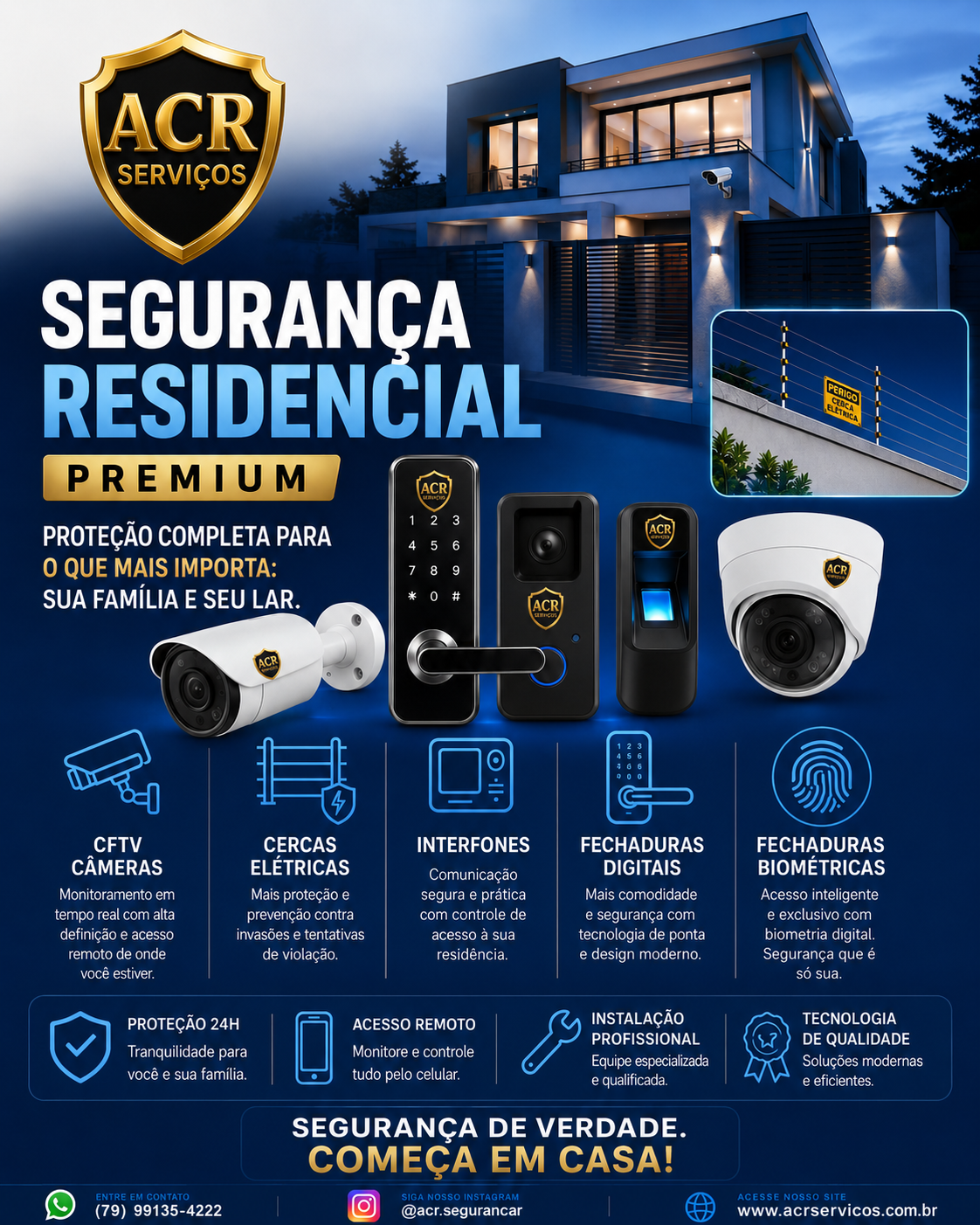 Segurança residencial premium da ACR Serviços em São Paulo